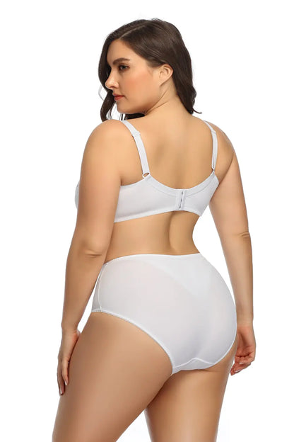 Plus Size Lace Bra Set with Underwire for Women