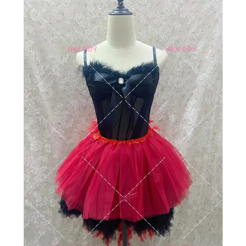 Sexy Stage Performance Lace-up Mesh Skirt