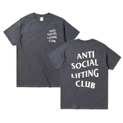 Anti Social Lifting Club T Shirt Exercise Fitness Letters