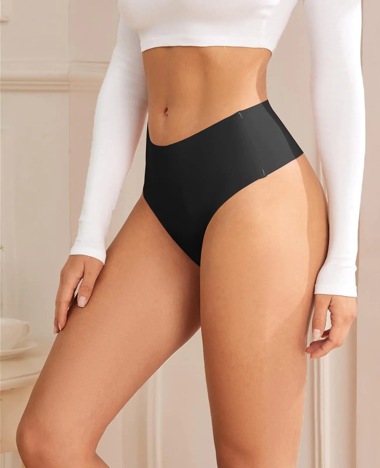 Thongs for Womens High Waisted Seamless for Women Underwear Sexy Breathable Panties 6 Pack Small C-6 Pack
