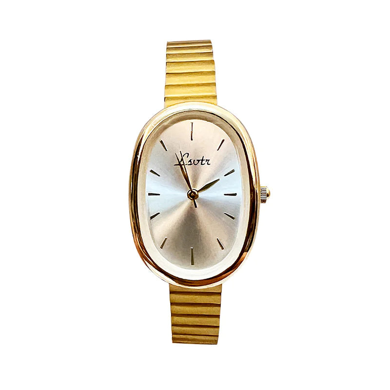 Golden Quartz Steel Belt Watch