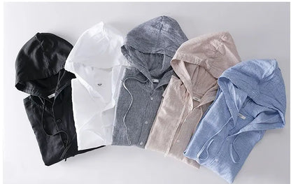 Thin Hooded Linen Long Sleeve