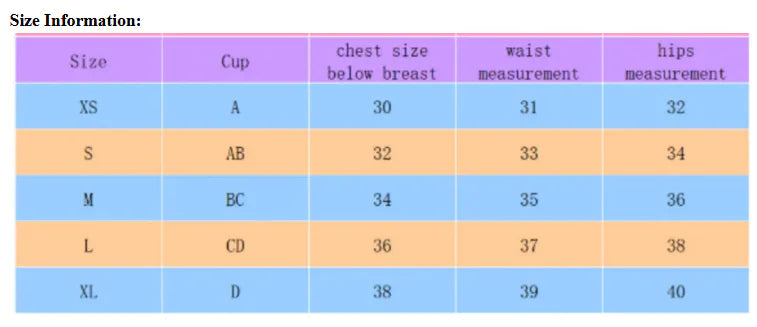 Multicolor Fluorescent Bikini Set