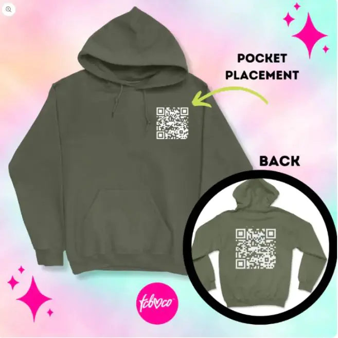 New European And American QR Code Printed Long Sleeved Hoodie
