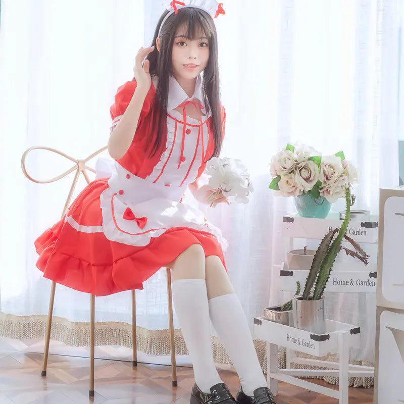 Cosplay Maid Costume for Anime Performances (Black/White)