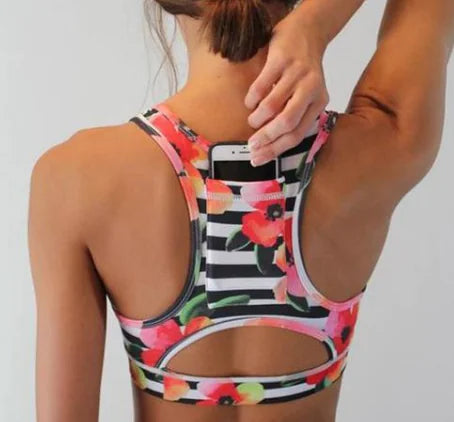 Sports Bra with Phone Pocket for Yoga