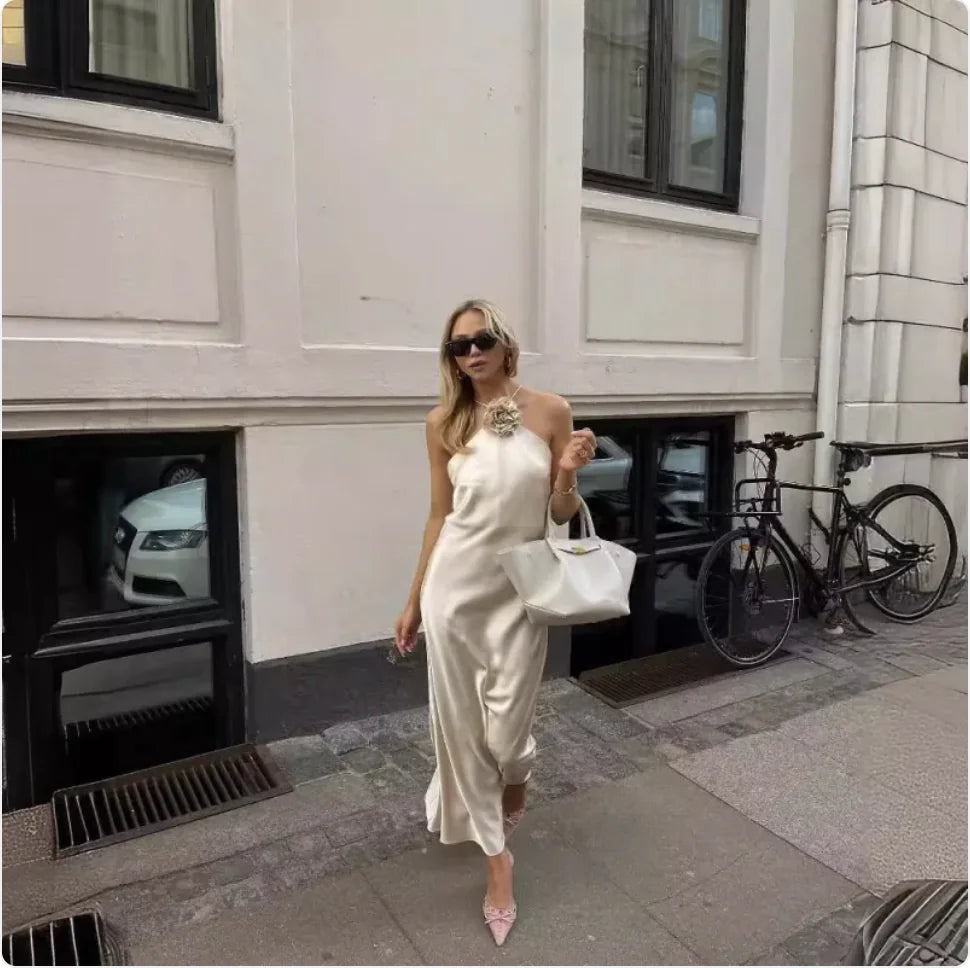 Summer Halter Dress with Applique