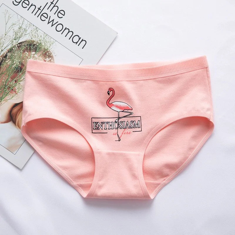 Cotton Flamingo Print Women's Panties