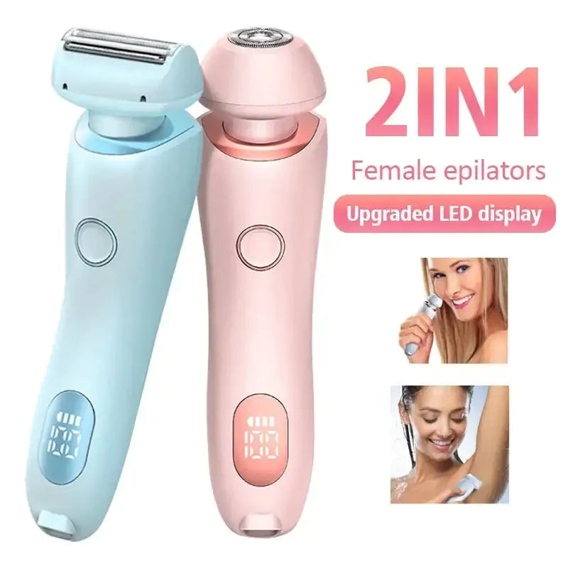 “2-in-1 USB Rechargeable Hair Remover &amp; Epilator – Smooth Shave for Face, Body, and Bikini”