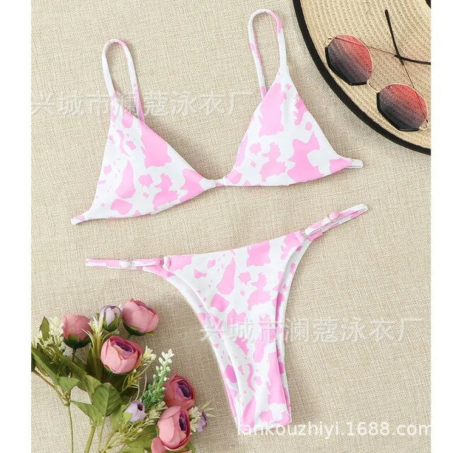 New Cow Print Swimsuit Women