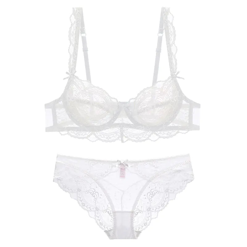 French Lace Bra Set - Plus Size Sheer Summer Lingerie