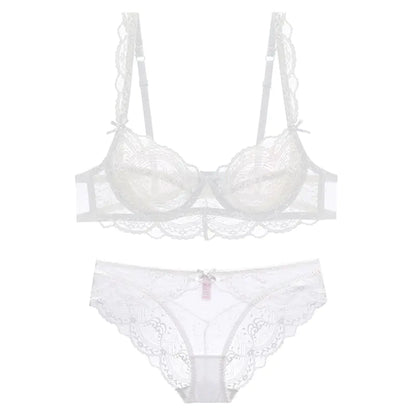 French Lace Bra Set - Plus Size Sheer Summer Lingerie