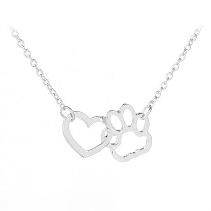 Hollow Pet Paw Footprint Necklaces