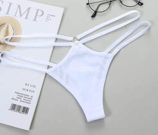 Slim Belt Hollow Triangle Low-Rise Bikini Panties (One Piece)