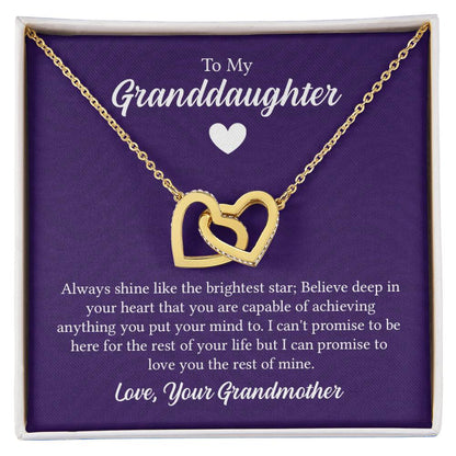 Interlocking Hearts Necklace - For Granddaughter From Grandmother
