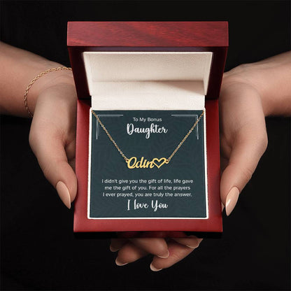 Heart Name Necklace - For Bonus Daughter