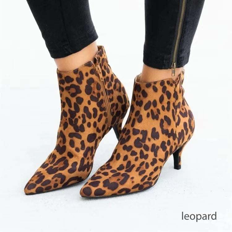 Leopard Print Ankle Boots