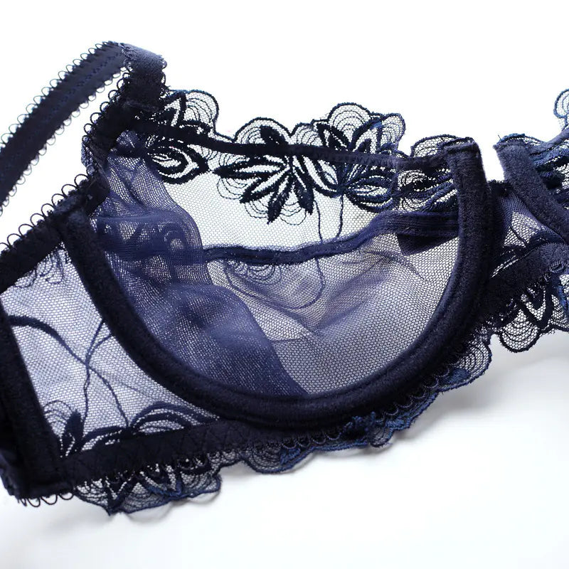 Ultra-Thin Plus Size Lace Bra and Underwear Set