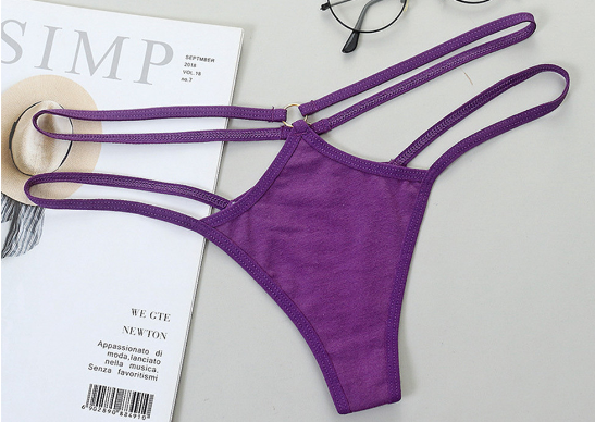 Slim Belt Hollow Triangle Low-Rise Bikini Panties (One Piece)