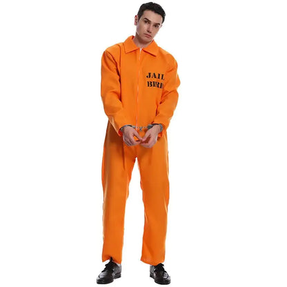 Halloween Orange Prisoner Cosplay Jumpsuit Costume
