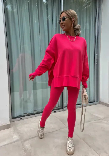 Casual Split Sweater Set