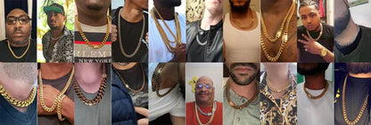 12mm 18K Gold 5-Layer Plated Premium Durable Cuban Chain (Stylish Buckle)