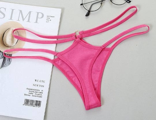 Slim Belt Hollow Triangle Low-Rise Bikini Panties (One Piece)