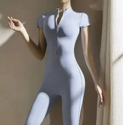 European &amp; American Zipper Yoga Jumpsuit