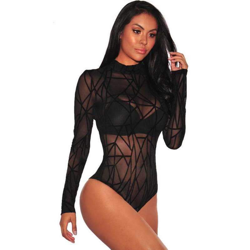 Sexy Sheer Bodysuit Lingerie Outfit