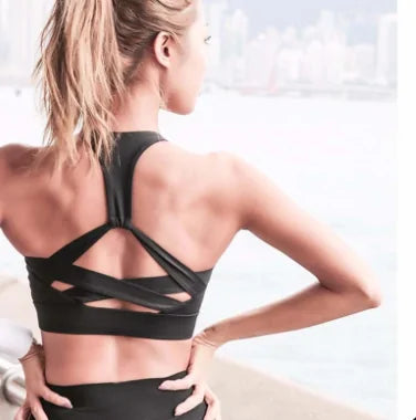 White Strap Push Up Sports Bra: Women&