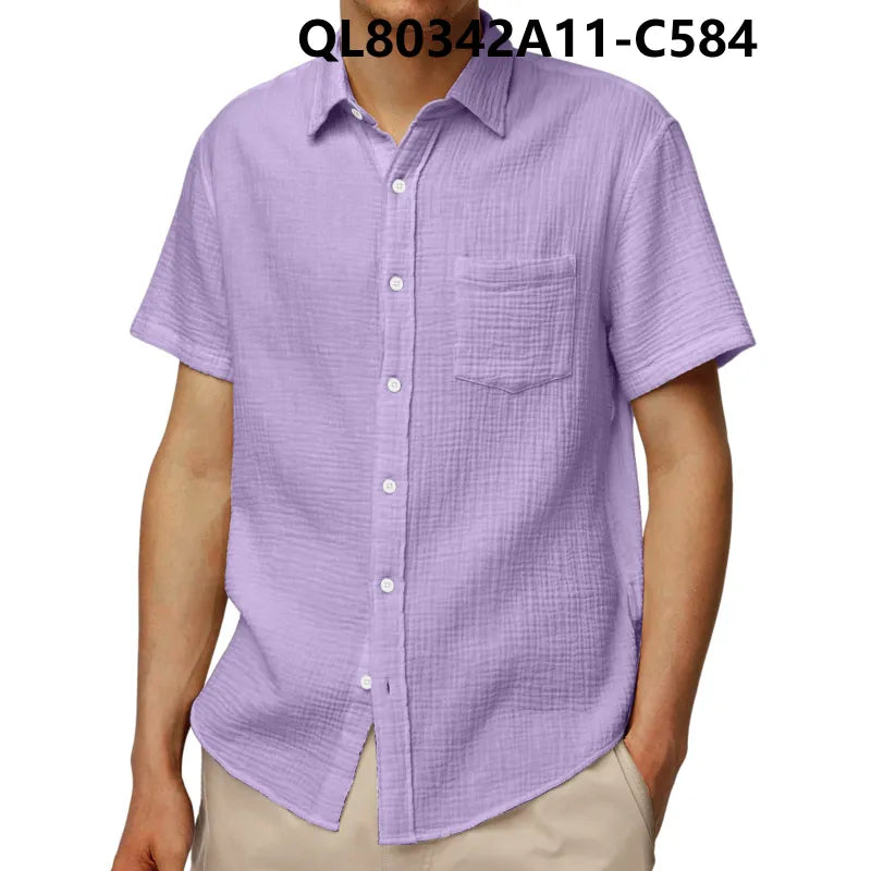 Short Sleeve Loose Lapel Shirt