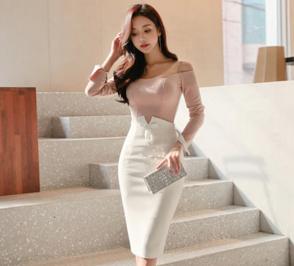 High-Waisted Bodycon Midi Skirt for Shaping