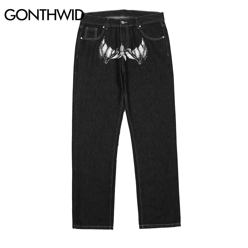 Men's Graphic Print Baggy Jeans