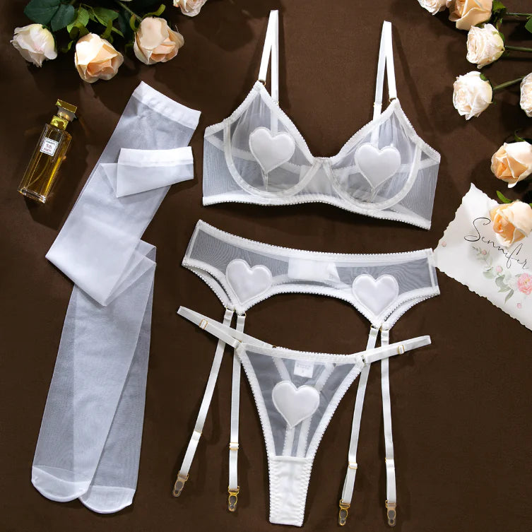 Transparent Bra Underwear Four-piece Set