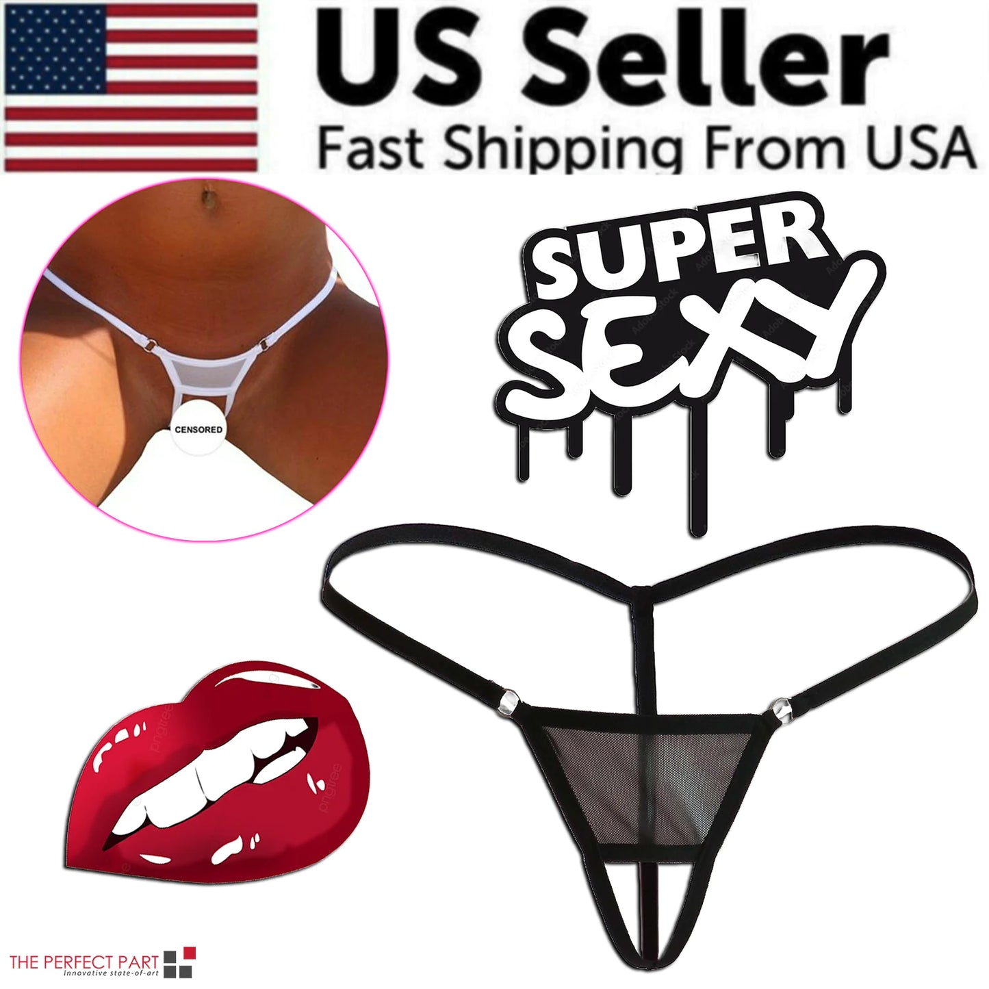 Sexy Women Lace Thong G-String Panties Lingerie Underwear Crotchless T-Back Mesh