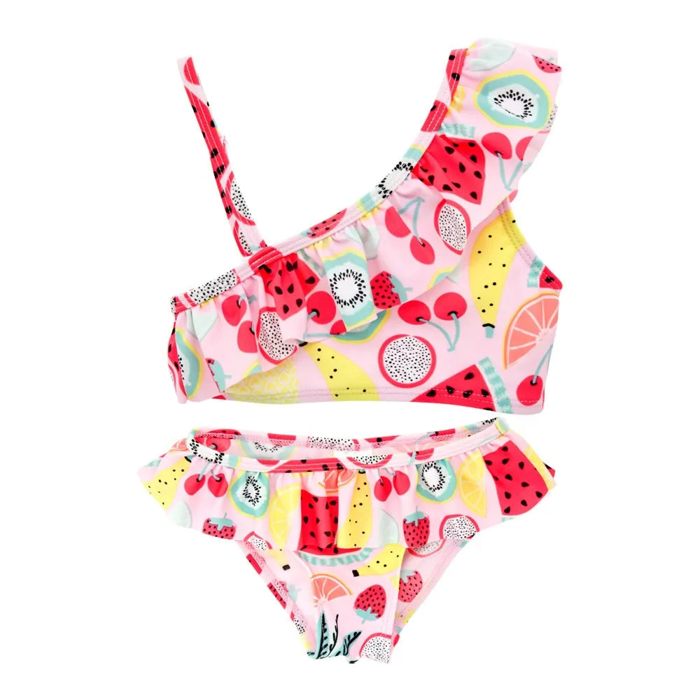 Watermelon Print Toddler Girls' Swimsuit