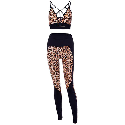 Leopard Print Yoga Set for Women - Sports Bra &amp; Leggings