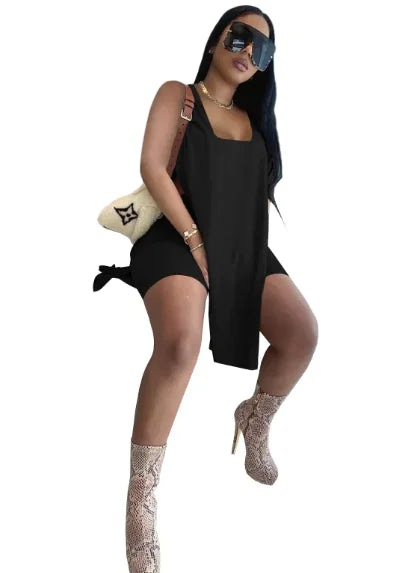 Solid Color Tank Top &amp; Shorts Set