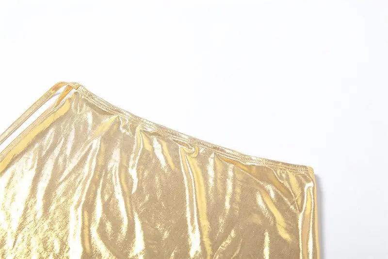 Cutout Metallic Skirt Set