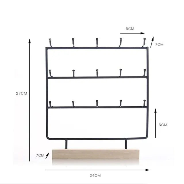 Metal Earrings Jewelry Display Stand Hook Up