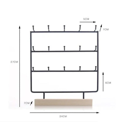 Metal Earrings Jewelry Display Stand Hook Up