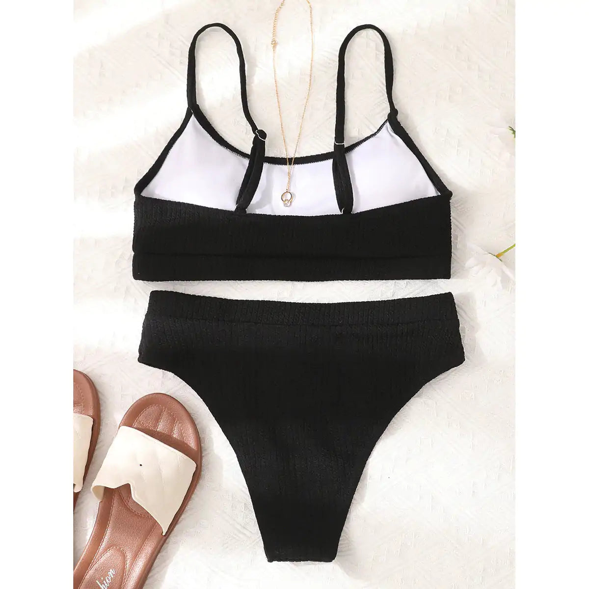 Solid Color Bikini Swimwear