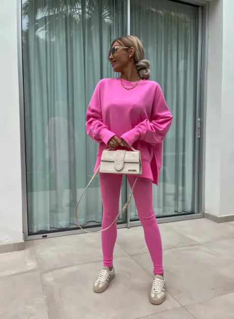 Casual Split Sweater Set