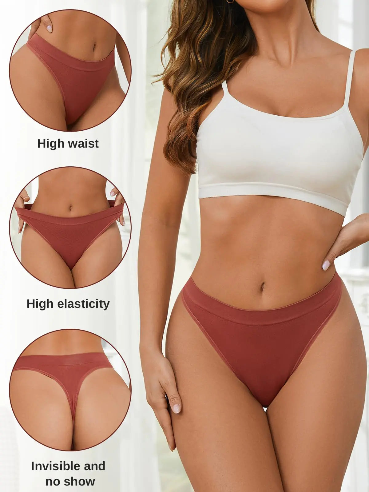 Breathable Seamless Thongs: Comfortable Women's Underwear 5-Pack A 5 Colors 5-pack Medium