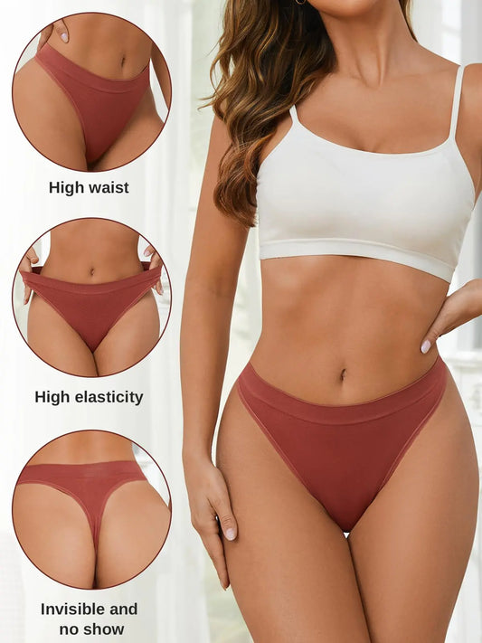 Breathable Seamless Thongs: Comfortable Women's Underwear 5-Pack A 5 Colors 5-pack Medium