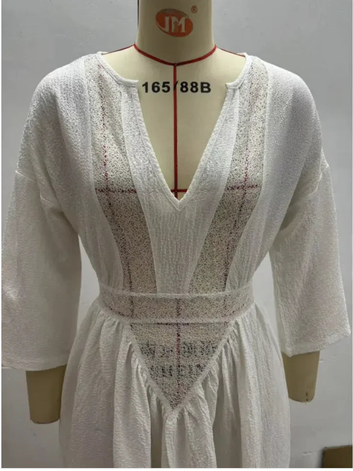 Beachside Hollow-Out Maxi Dress