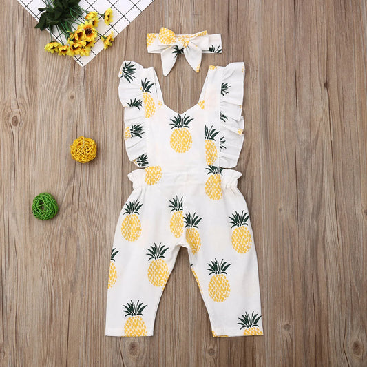 Newborn Pineapple Print Romper Set