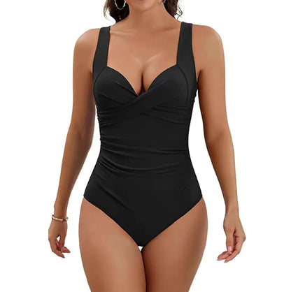 Push-Up One-Piece Swimsuit with Hard Cup Support