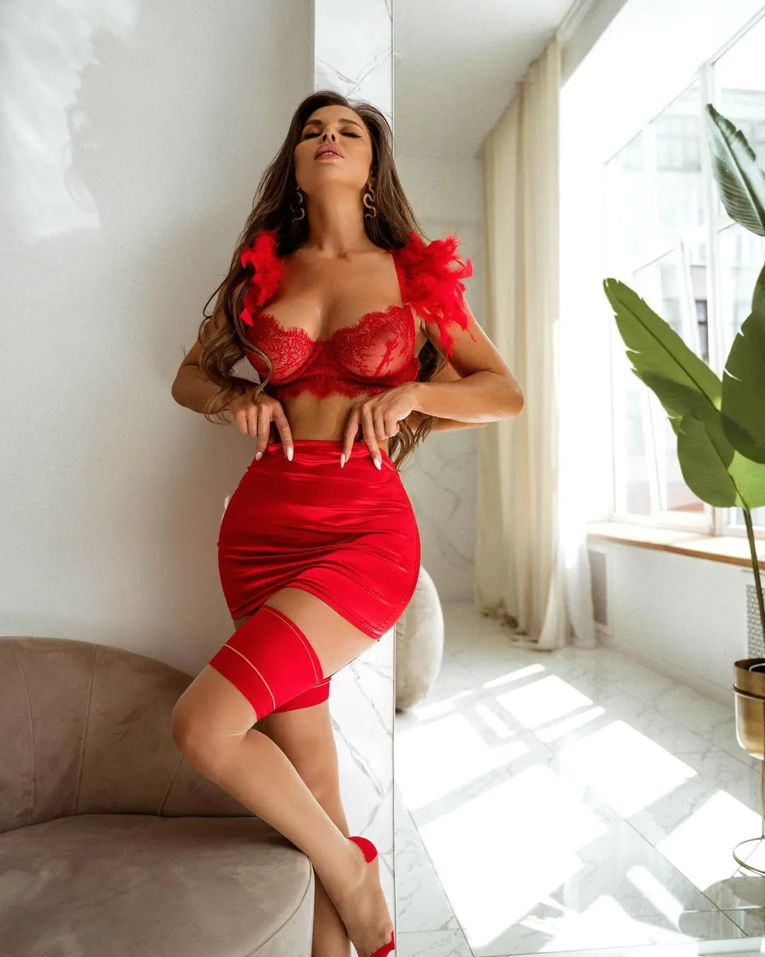 4 Piece Lace Up Underwear &amp; Bra