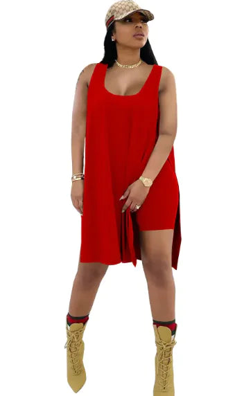 Solid Color Tank Top &amp; Shorts Set